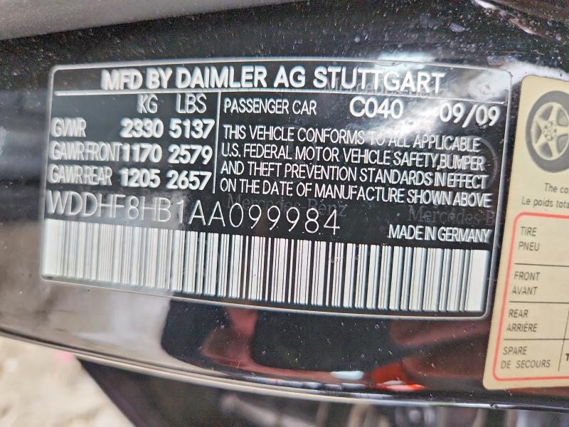 2010 Mercedes-benz E მანქანა იყიდება აუქციონზე, vin: WDDHF8HB1AA099984, აუქციონის ნომერი: 66924986