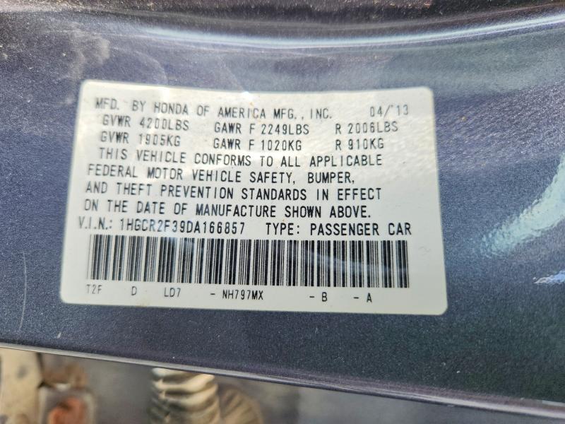 Aukcja sprzedaży 2013 Honda Accord, vin: 1HGCR2F39DA166857, numer aukcji: 70089806