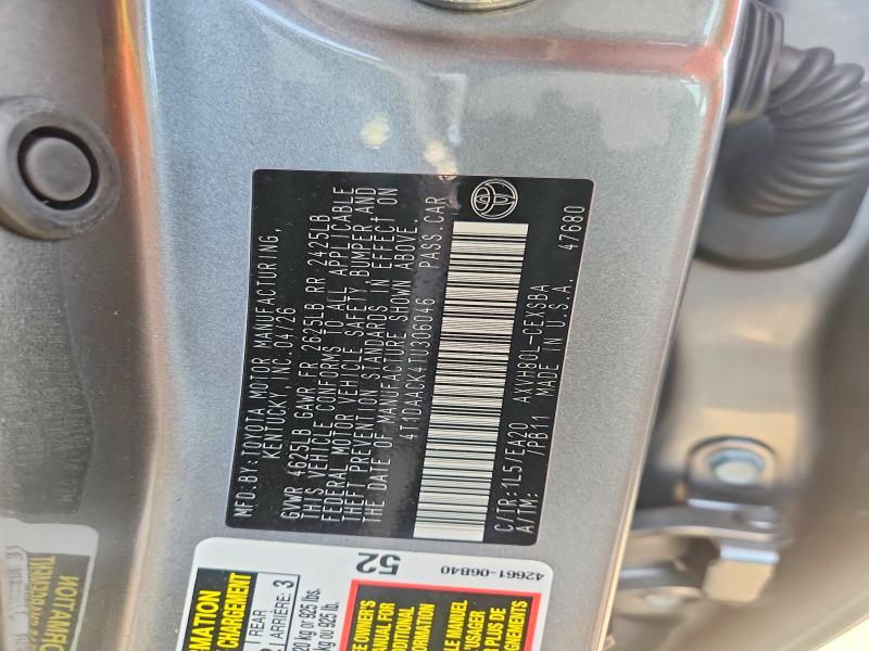 Продажа на аукционе авто 2026 Toyota Camry, vin: 4T1DAACK4TU306046, номер лота: 71183356
