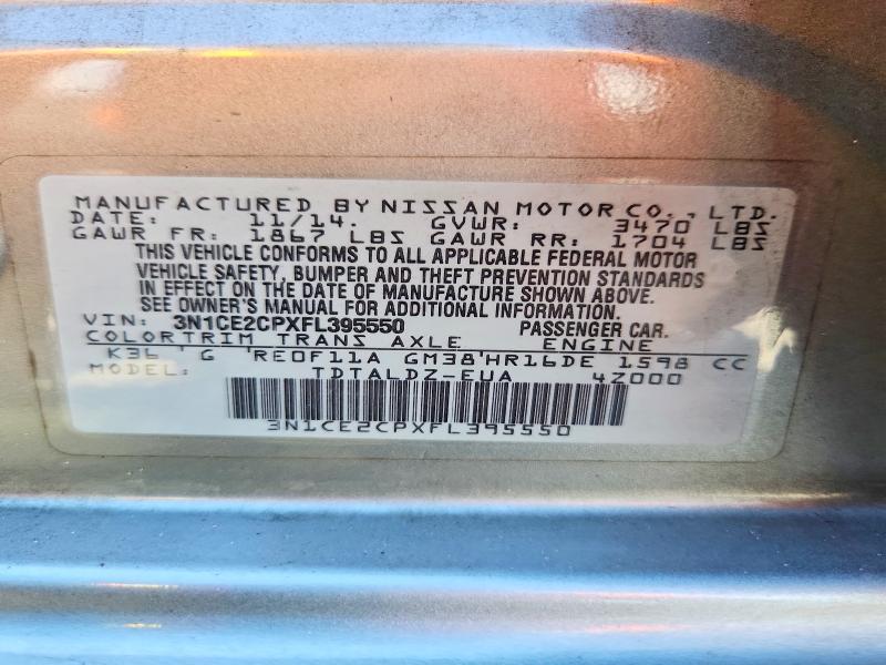 Продаж на аукціоні авто 2015 Nissan Versa Note, vin: 3N1CE2CPXFL395550, номер лоту: 71046966