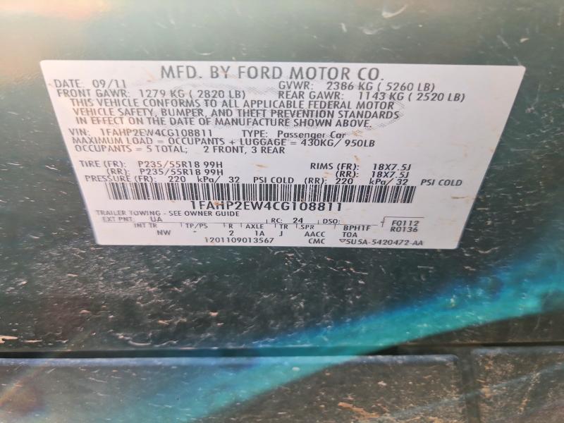 Aukcja sprzedaży 2012 Ford Taurus, vin: 1FAHP2EW4CG108811, numer aukcji: 69251756