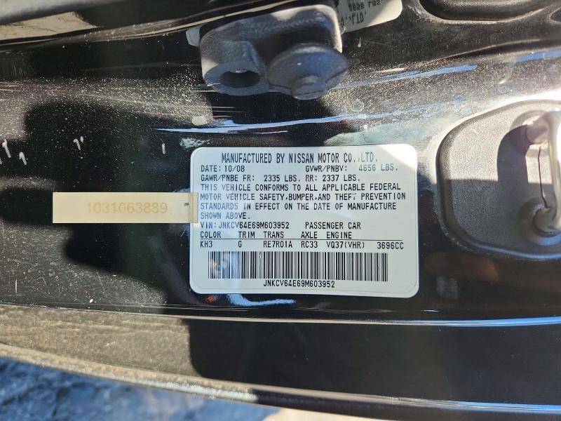 Продажа на аукционе авто 2009 Infiniti G37 Coupe, vin: JNKCV64E69M603952, номер лота: 66848976