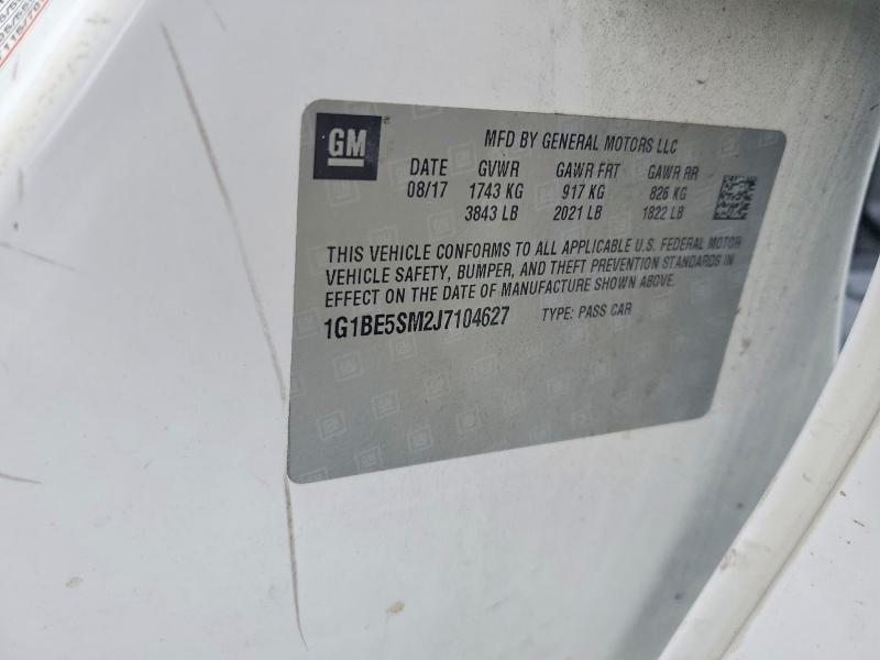 2018 Chevrolet Cruze მანქანა იყიდება აუქციონზე, vin: 1G1BE5SM2J7104627, აუქციონის ნომერი: 69642036