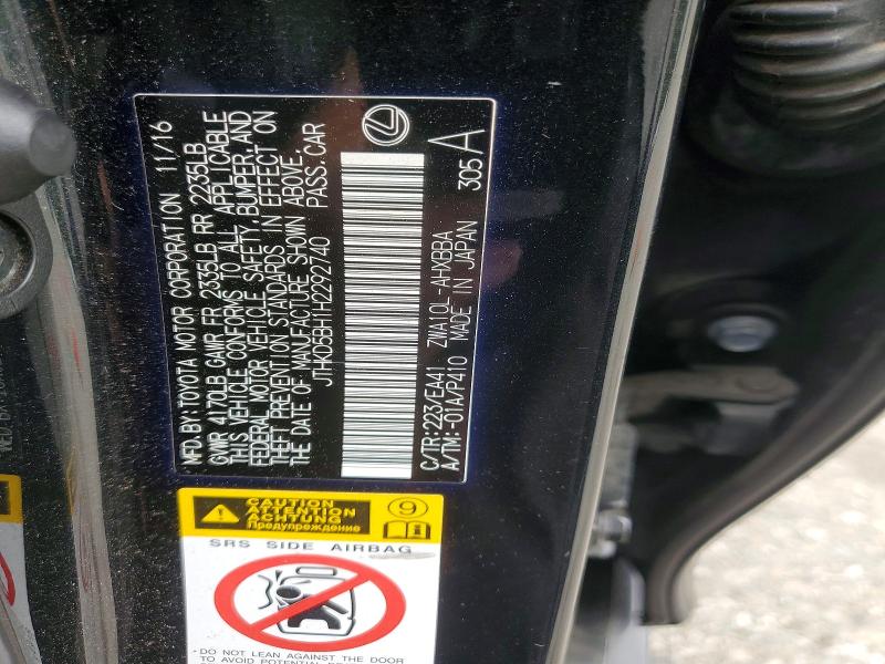 Продаж на аукціоні авто 2017 Lexus Ct, vin: JTHKD5BH1H2292740, номер лоту: 67677506
