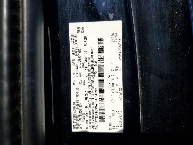 2017 Ford F150 მანქანა იყიდება აუქციონზე, vin: 1FTEX1CP6HKC64291, აუქციონის ნომერი: 69854376