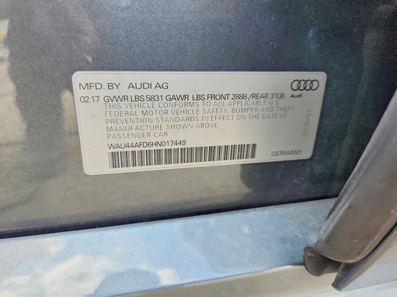 Aukcja sprzedaży 2017 Audi A8, vin: WAU44AFD6HN017449, numer aukcji: 68209546