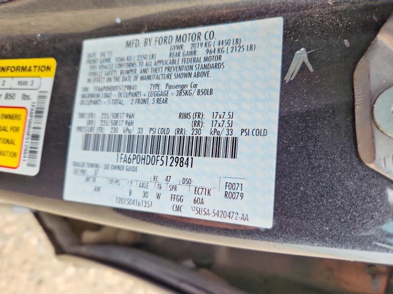 Продажа на аукционе авто 2015 Ford Fusion, vin: 1FA6P0HD0F5129841, номер лота: 69564606