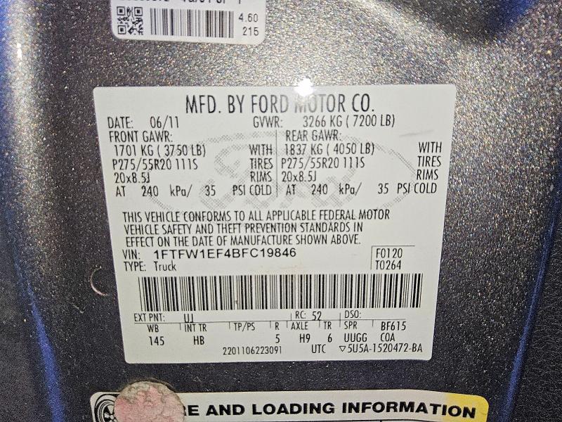 Aukcja sprzedaży 2011 Ford F150, vin: 1FTFW1EF4BFC19846, numer aukcji: 69012986
