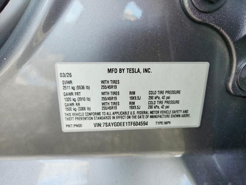 Продаж на аукціоні авто 2026 Tesla Model Y, vin: 7SAYGDEE1TF604594, номер лоту: 67309346