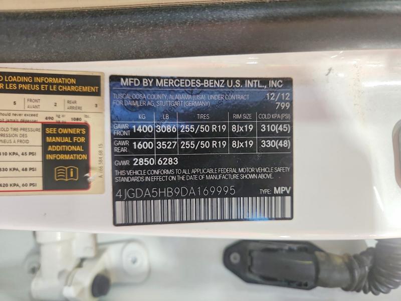 Продажа на аукционе авто 2013 Mercedes-benz Ml, vin: 4JGDA5HB9DA169995, номер лота: 68287206