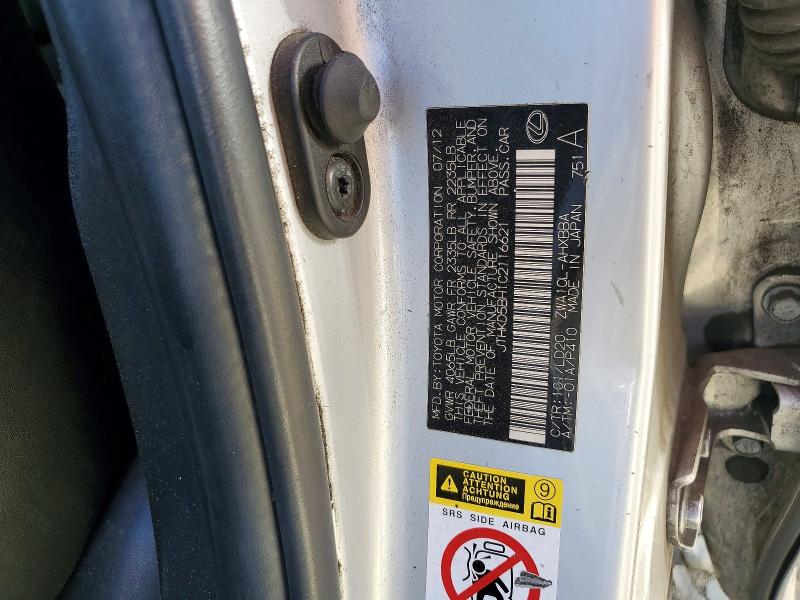 Aukcja sprzedaży 2012 Lexus Ct, vin: JTHKD5BH1C2116621, numer aukcji: 67748926