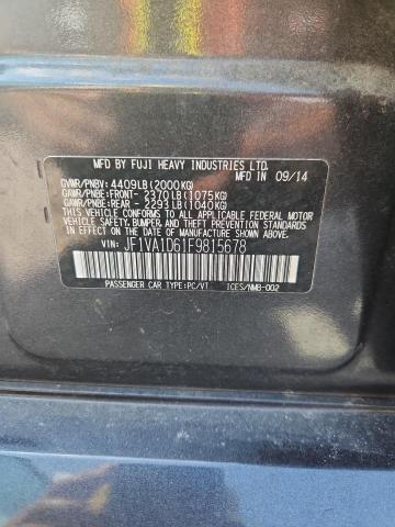 67068436 :رقم المزاد ، JF1VA1D61F9815678 vin ، 2015 Subaru Wrx مزاد بيع