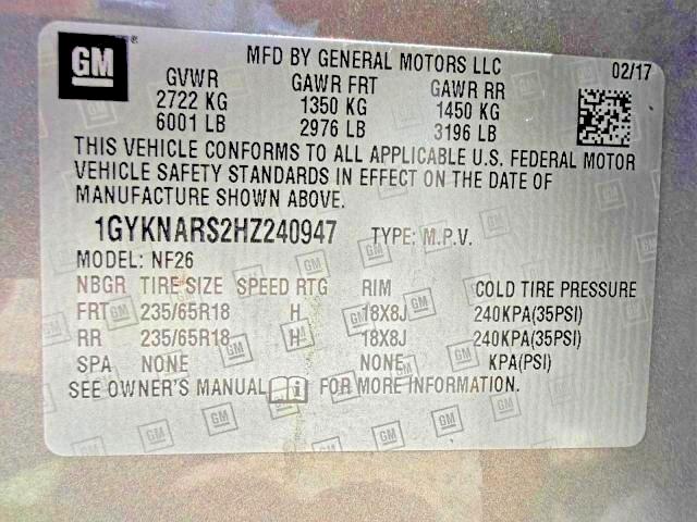 Aukcja sprzedaży 2017 Cadillac Xt5, vin: 1GYKNARS2HZ240947, numer aukcji: 68971556