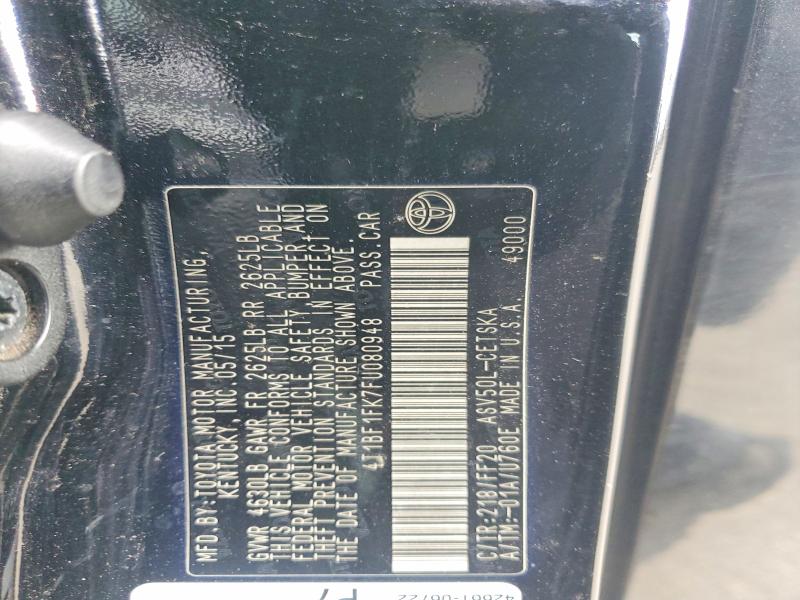 Aukcja sprzedaży 2015 Toyota Camry, vin: 4T1BF1FK7FU080948, numer aukcji: 69168916