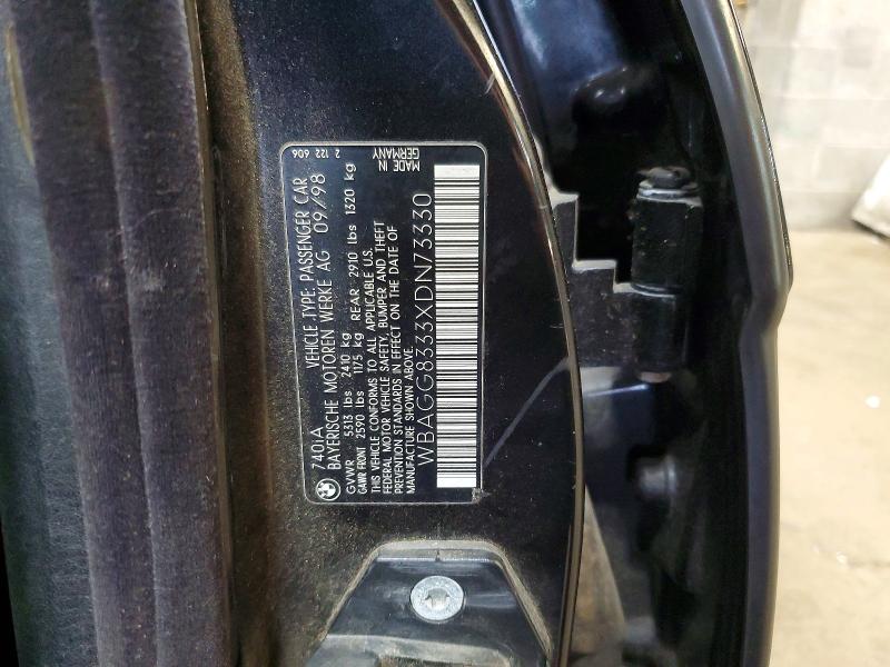 68335586 :رقم المزاد ، WBAGG8333XDN73330 vin ، 1999 Bmw 740 مزاد بيع