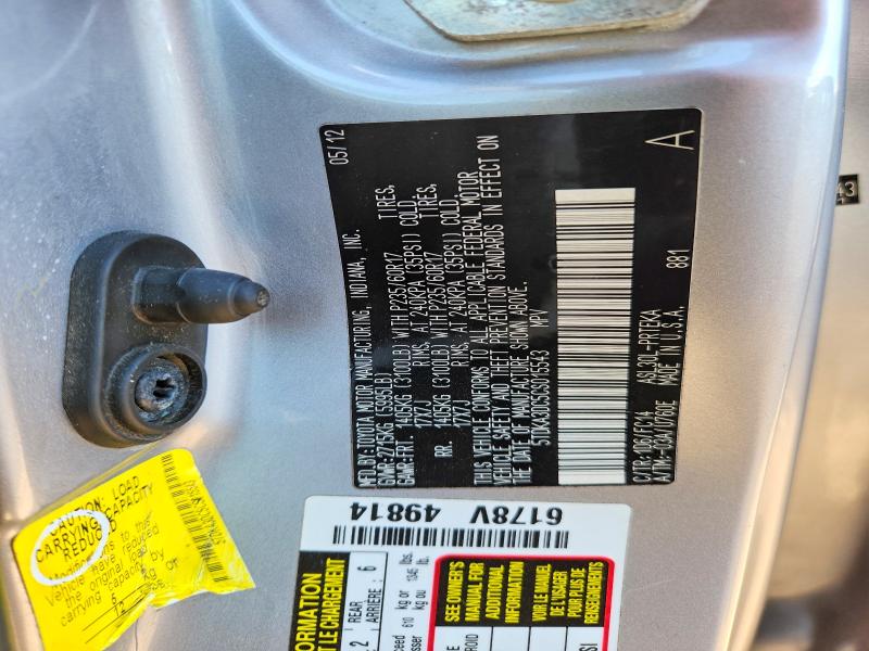 Aukcja sprzedaży 2012 Toyota Sienna, vin: 5TDKA3DC5CS015543, numer aukcji: 66182906