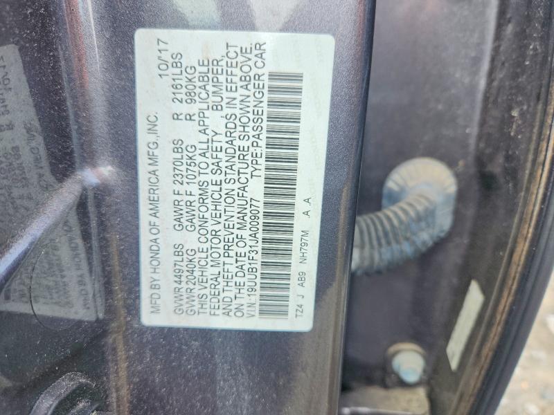 2018 Acura Tlx მანქანა იყიდება აუქციონზე, vin: 19UUB1F31JA009077, აუქციონის ნომერი: 67617356