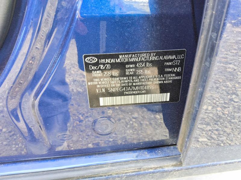 Продаж на аукціоні авто 2021 Hyundai Sonata, vin: 5NPEG4JA7MH104896, номер лоту: 66566366
