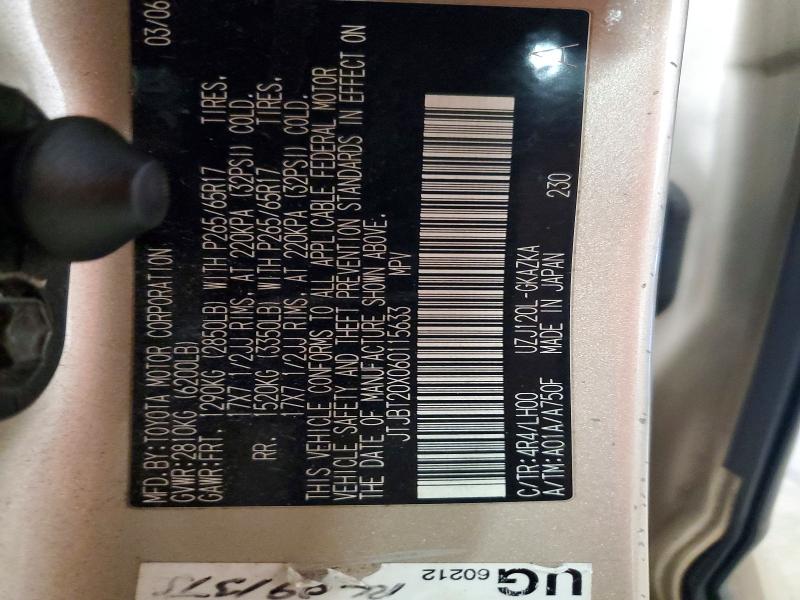 Продаж на аукціоні авто 2006 Lexus Gx, vin: JTJBT20X060115633, номер лоту: 70366686