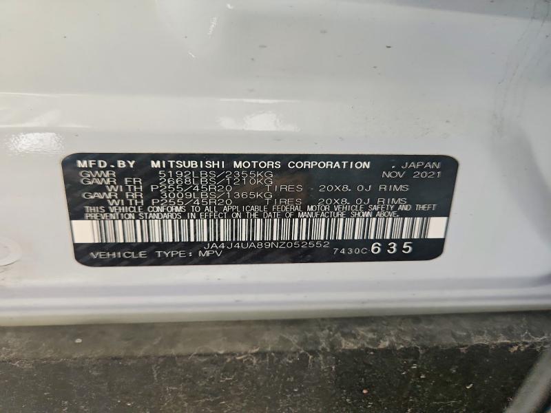 Продаж на аукціоні авто 2022 Mitsubishi Outlander, vin: JA4J4UA89NZ052552, номер лоту: 68874416