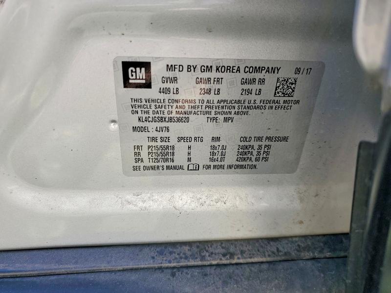 Продаж на аукціоні авто 2018 Buick Encore, vin: KL4CJGSBXJB536620, номер лоту: 67445336