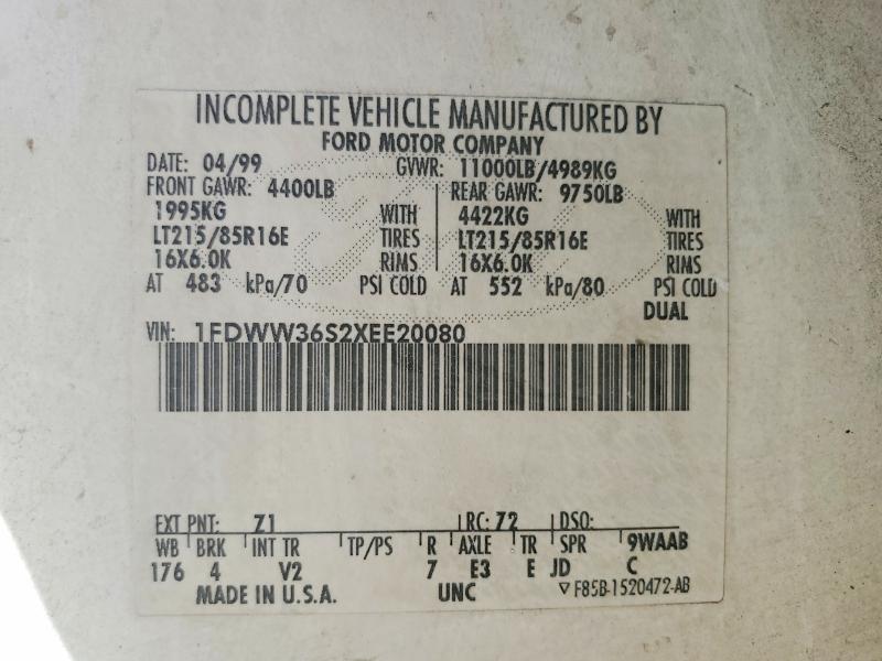 1999 Ford F350 მანქანა იყიდება აუქციონზე, vin: 1FDWW36S2XEE20080, აუქციონის ნომერი: 70312306