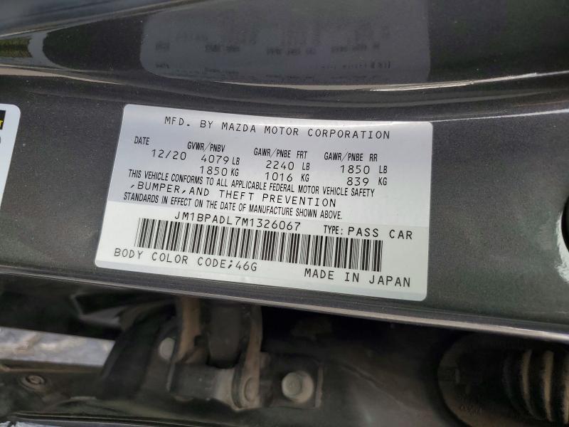 Aukcja sprzedaży 2021 Mazda 3, vin: JM1BPADL7M1326067, numer aukcji: 67568056