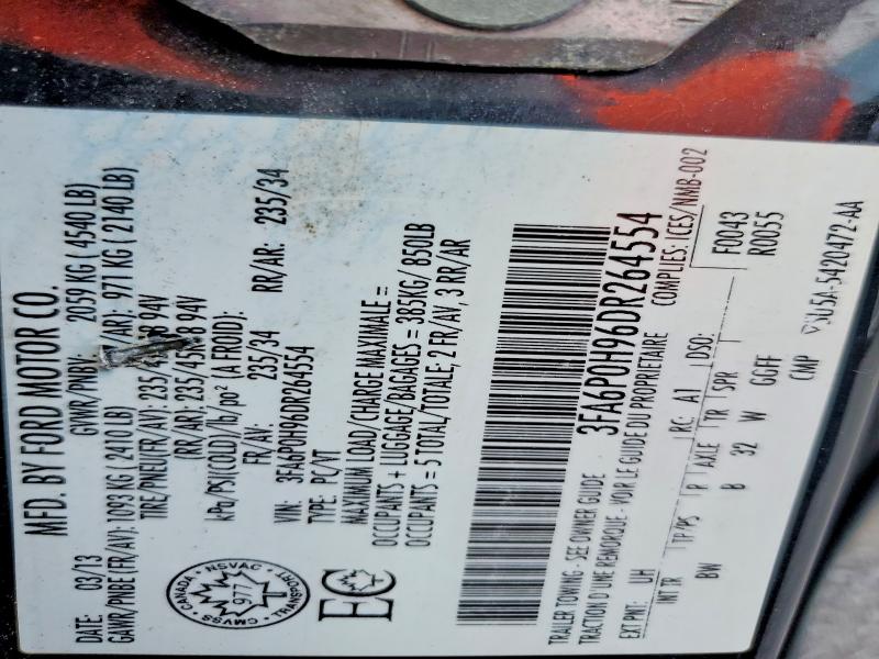 Продажа на аукционе авто 2013 Ford Fusion, vin: 3FA6P0H96DR264554, номер лота: 67523616