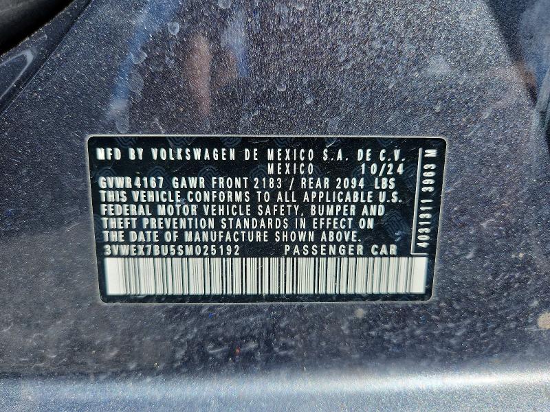 Продажа на аукционе авто 2025 Volkswagen Jetta, vin: 3VWEX7BU5SM025192, номер лота: 70643076