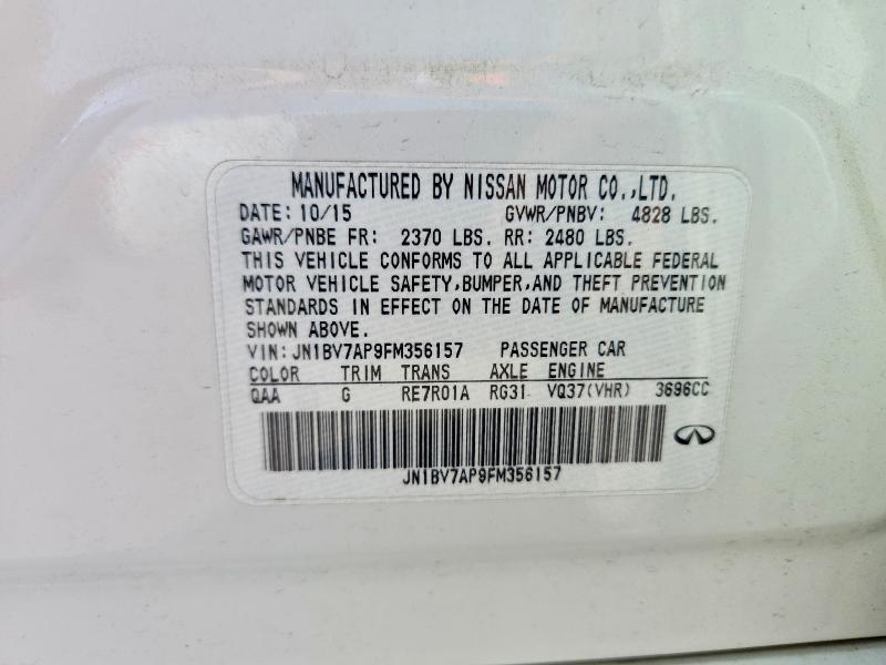 Продаж на аукціоні авто 2015 Infiniti Q50, vin: JN1BV7AP9FM356157, номер лоту: 69526666