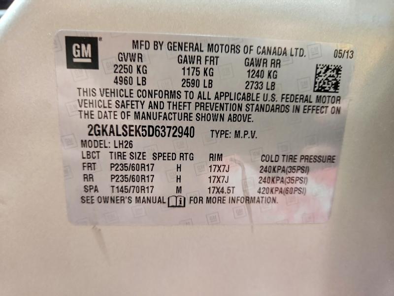 Продаж на аукціоні авто 2013 Gmc Terrain, vin: 2GKALSEK5D6372940, номер лоту: 67414256