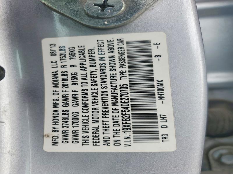 Продажа на аукционе авто 2013 Honda Civic, vin: 19XFB2F54DE270705, номер лота: 68679256