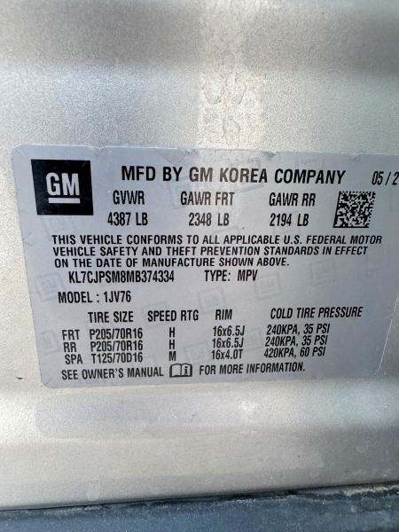 67721676 :رقم المزاد ، KL7CJPSM8MB374334 vin ، 2021 Chevrolet Trax مزاد بيع