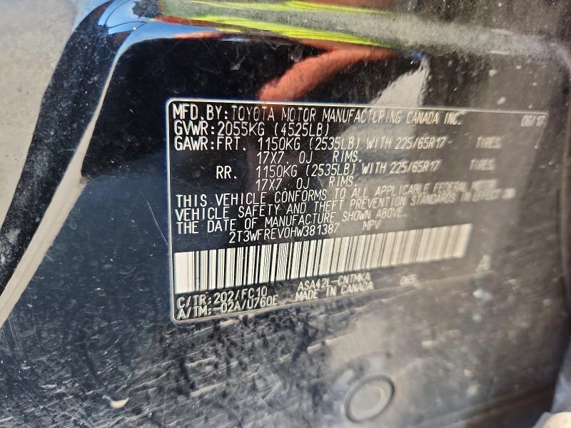 Продажа на аукционе авто 2017 Toyota Rav4, vin: 2T3WFREV0HW381387, номер лота: 70088996