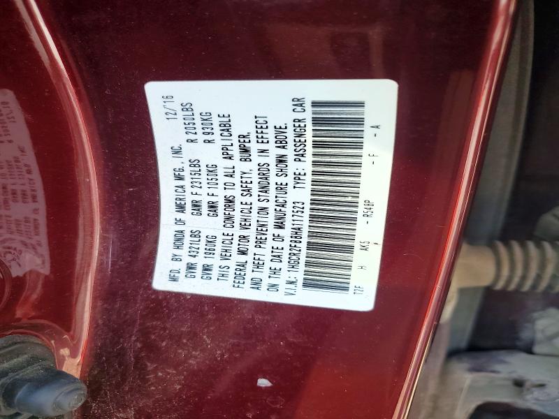 Aukcja sprzedaży 2017 Honda Accord, vin: 1HGCR2F88HA117523, numer aukcji: 68252926