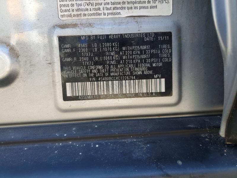 Aukcja sprzedaży 2012 Subaru Outback, vin: 4S4BRBCC4C1226794, numer aukcji: 67883526
