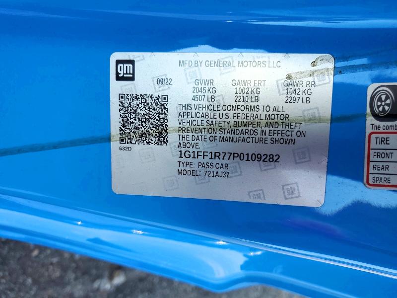 Aukcja sprzedaży 2023 Chevrolet Camaro, vin: 1G1FF1R77P0109282, numer aukcji: 70149136