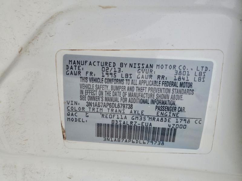 Aukcja sprzedaży 2013 Nissan Sentra, vin: 3N1AB7AP6DL679738, numer aukcji: 69223756