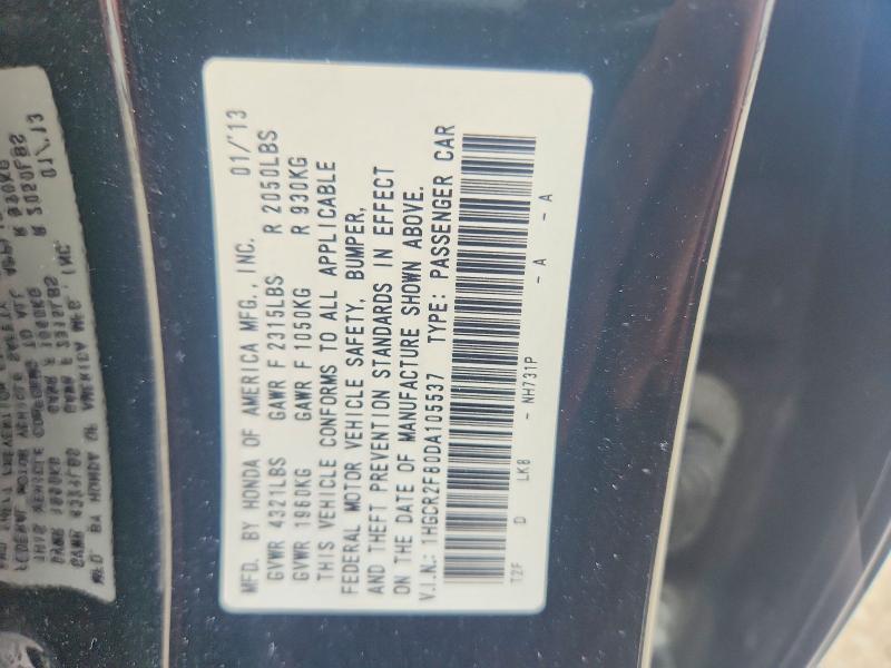 Продажа на аукционе авто 2013 Honda Accord, vin: 1HGCR2F80DA105537, номер лота: 69195896