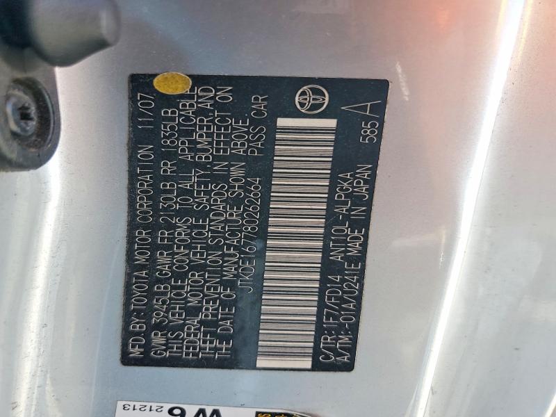 Aukcja sprzedaży 2008 Scion Tc, vin: JTKDE167780262664, numer aukcji: 68674516