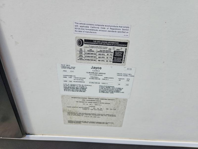 Продаж на аукціоні авто 2019 Jayco Jay Feather, vin: 1UJBJHBJ8K1JH0240, номер лоту: 69616346