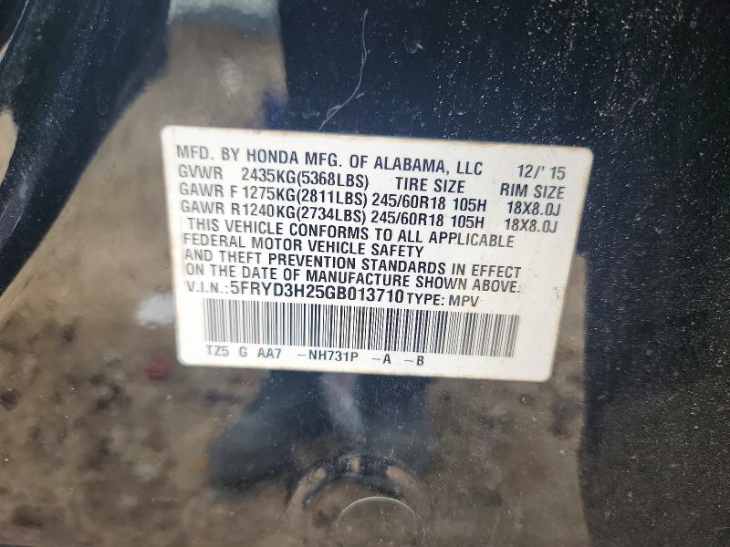 Aukcja sprzedaży 2016 Acura Mdx, vin: 5FRYD3H25GB013710, numer aukcji: 68589346