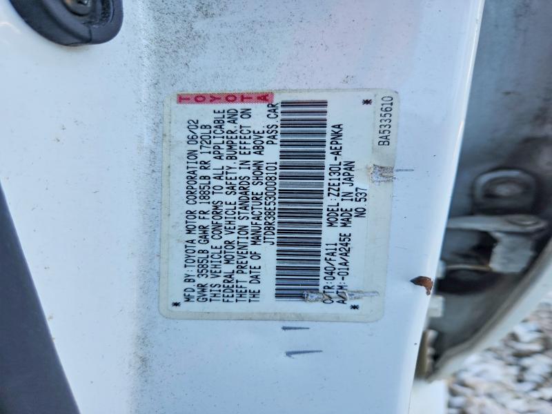 68043366 :رقم المزاد ، JTDBR38E530008101 vin ، 2003 Toyota Corolla مزاد بيع