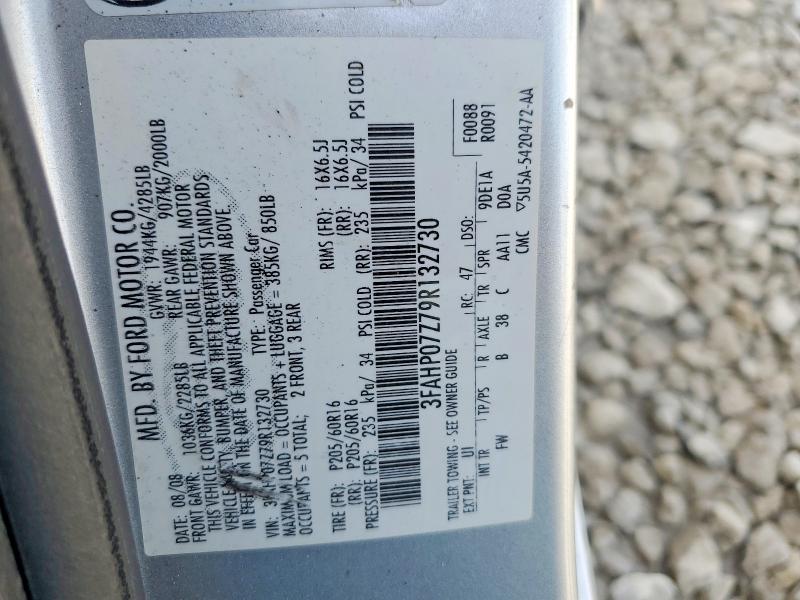 68916956 :رقم المزاد ، 3FAHP07Z79R132730 vin ، 2009 Ford Fusion مزاد بيع