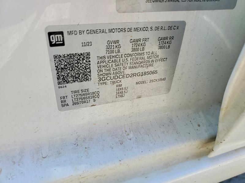 69179386 :رقم المزاد ، 3GCUDCED2RG185065 vin ، 2024 Chevrolet Silverado مزاد بيع