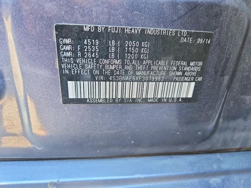 Aukcja sprzedaży 2015 Subaru Legacy, vin: 4S3BNAE6XF3019983, numer aukcji: 67215046
