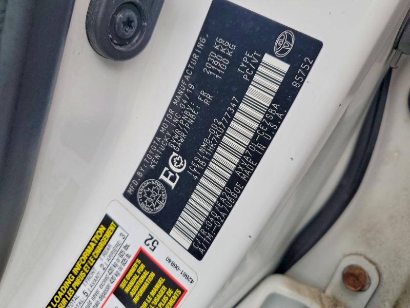66913076 :رقم المزاد ، 4T1B11HK7KU777347 vin ، 2019 Toyota Camry مزاد بيع
