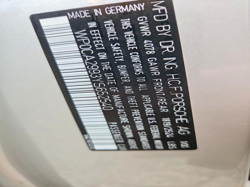 Aukcja sprzedaży 2000 Porsche 911, vin: WP0CA2993YS652540, numer aukcji: 70787636