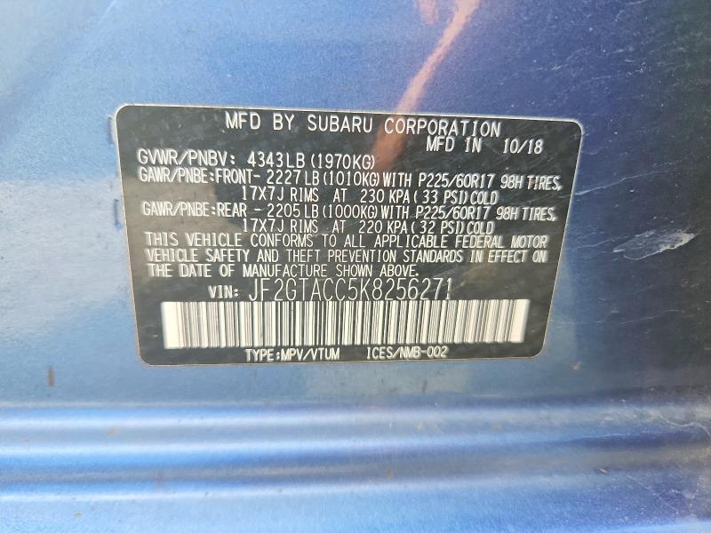 Продаж на аукціоні авто 2019 Subaru Crosstrek, vin: JF2GTACC5K8256271, номер лоту: 68612736