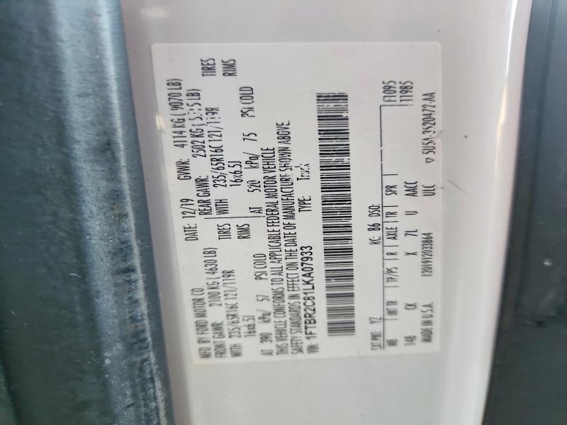 70882756 :رقم المزاد ، 1FTBR2C81LKA07933 vin ، 2020 Ford Transit مزاد بيع